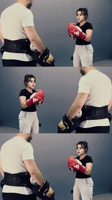 Yetişkin kickboks pad çalışması